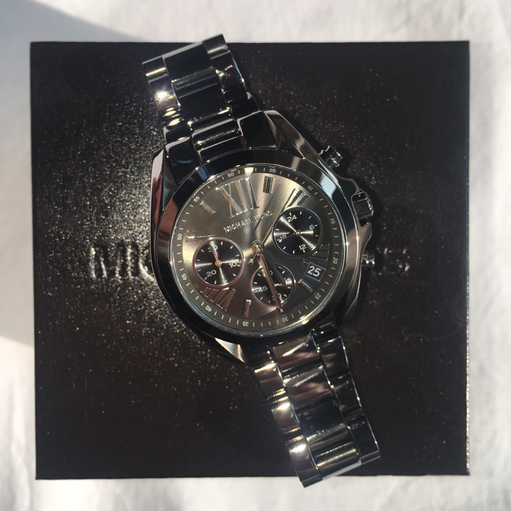 Michael Kors Gun Metal Mini Bradshaw Watch